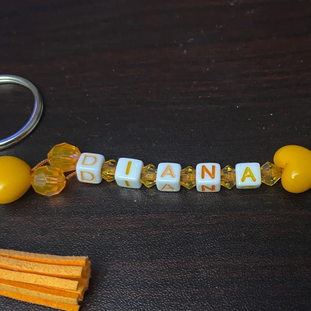 Keychain beaded purse charm with personalized Name